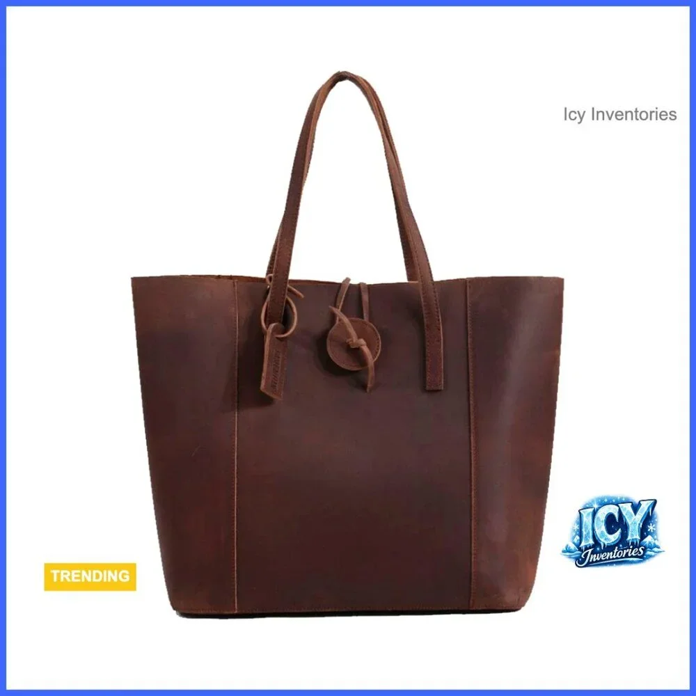 Vintage Baseball Glove Leather Tote Shoulder Bag Large Capacity